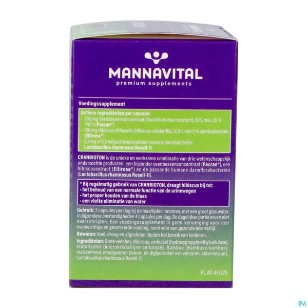 Packshot Mannavital Cranbioton V-caps 60