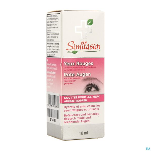 Packshot Similasan Rode Ogen Druppels 10ml Packshot Similasan Rode Ogen Druppels 10ml