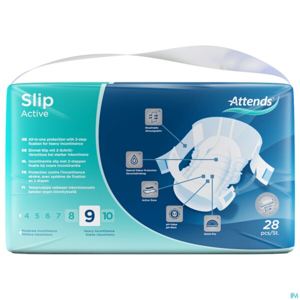 Packshot Attends Slip Active 9 Medium 1x28