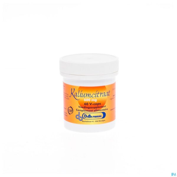 Packshot Kaliumcitraat 600mg V-caps 60 Deba