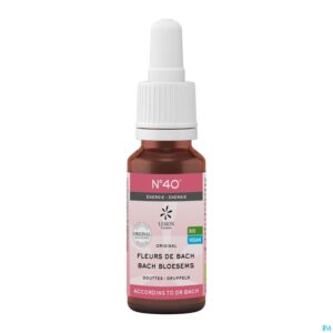 Packshot Bachbloesem Bio N40 Druppels Energie 20ml