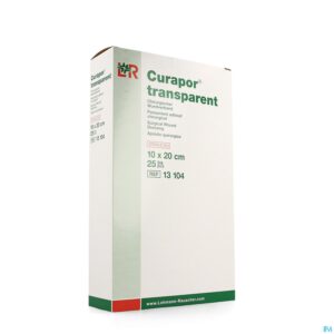 Packshot Curapor Transparant Steriel 10cmx20cm 25 13104