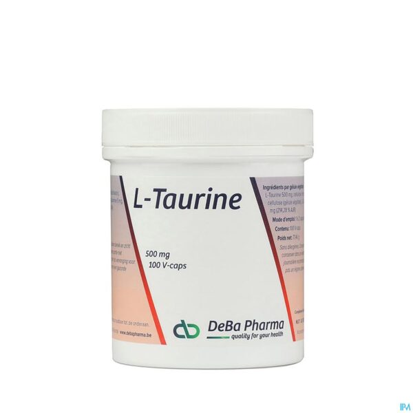 Packshot l-taurine Caps 100x500mg Deba