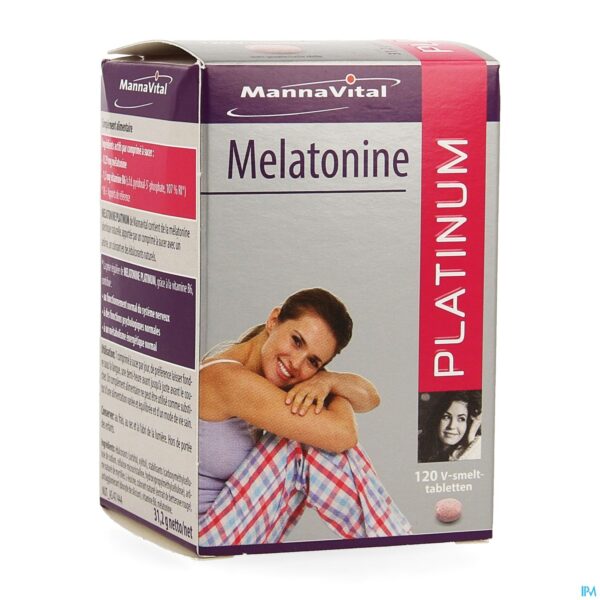 Packshot Mannavital Melatonine V-smelttabl 120