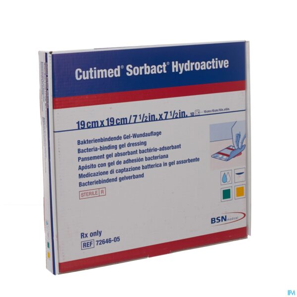 Packshot Cutimed Sorbact Hydroactive 19x19,0cm 10 7264605