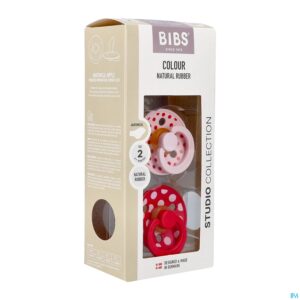 Packshot Bibs 2 Fopspeen Anatomic Studio Duo Polka Bl/apple