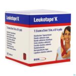 Packshot Leukotape K Kleefwindel Elast Rood 7,5cmx5m 1