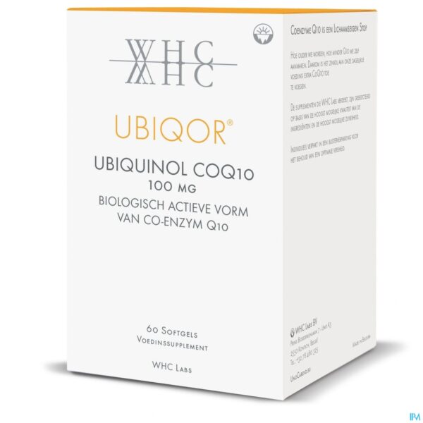 Packshot UbiQor Ubiquinol 100mg Softgels 60