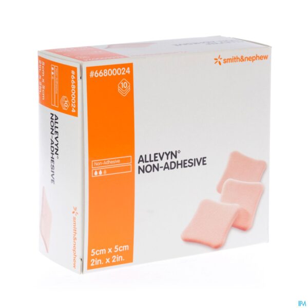 Packshot Allevyn Non Adh Verb Hydrocel. 5x 5cm 10 66800024