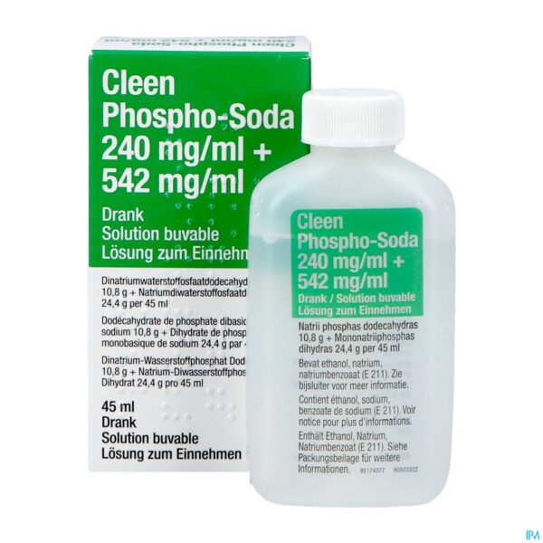 Productshot Cleen Phospho-soda 11g/24g Drinkbare Opl Fl 45ml