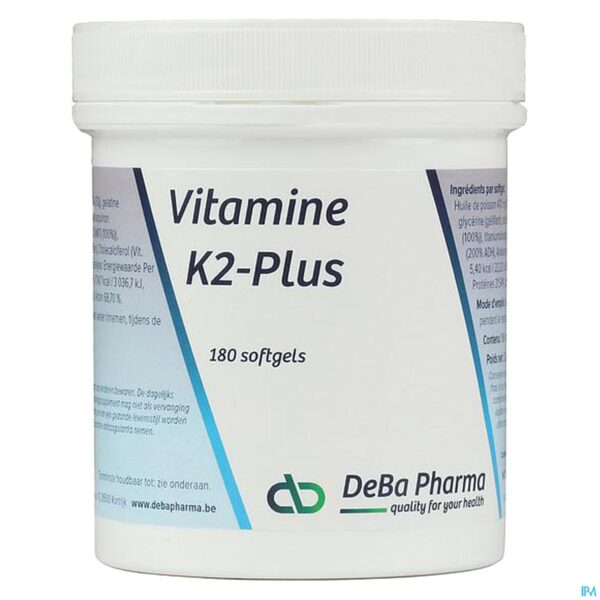 Packshot K2-plus Softgels 180 Deba