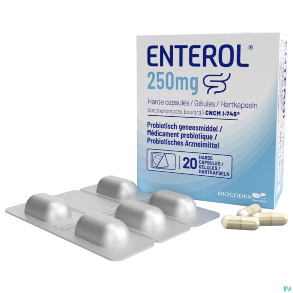 Productshot Enterol 250mg Caps Harde Dur S/blister 20x250mg