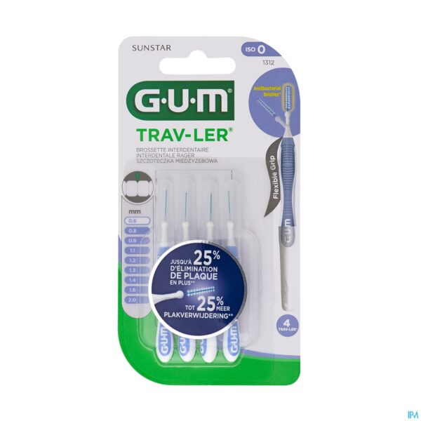 Packshot Gum Trav-ler Interdent.borsteltje 0,6mm 4 1312m4