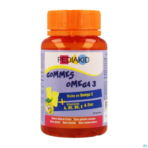 Packshot Pediakid Gummies Omega 3 Gommetjes 60