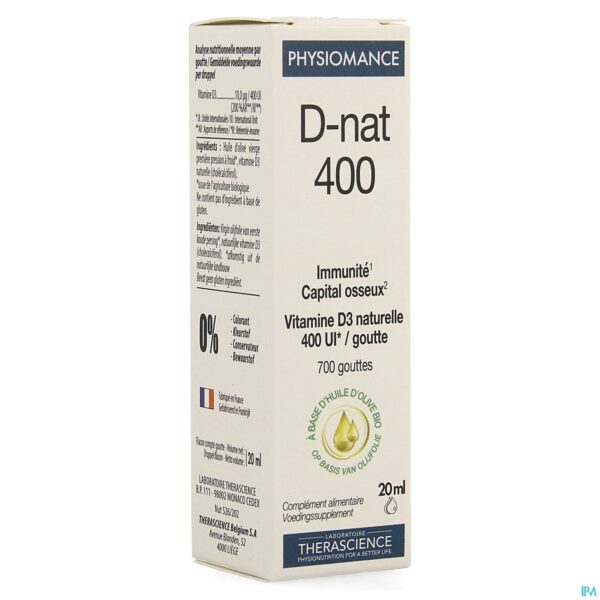 Packshot D-nat 400 Fl Gutt 20ml Physiomance Phy268