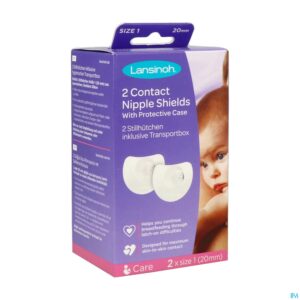 Packshot Lansinoh Tepelhoedjes T1 2 + Beschermdoos