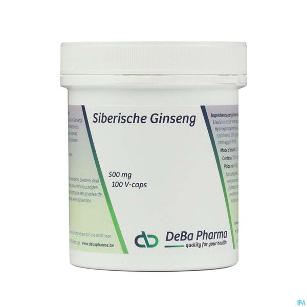 Packshot Siberian Ginseng Caps 100x650mg Deba