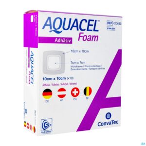 Packshot Aquacel Schuimverb Adh Hydrofiber 10,0x10,0cm 10