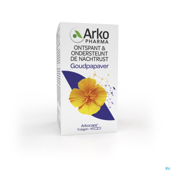 Packshot Arkocaps Goudpapaver Plantaardig 45