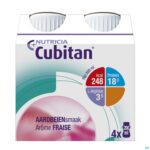 Packshot Cubitan Aardbei 4x200ml