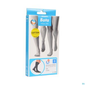 Packshot Bota Relax 280 Katoen Korte Kous Zwart N3