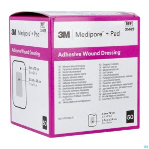 Packshot Medipore + Pad 3m 5x 7,2cm 50 3562e
