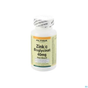 Packshot Altisa Zink Bisglycinaat 40mg Comp 90