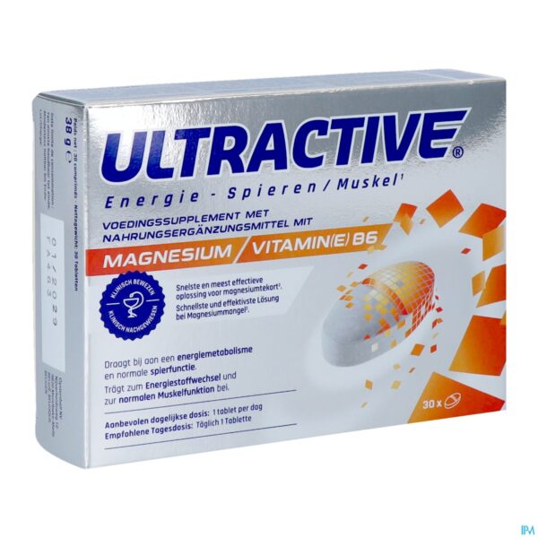 Packshot Ultractive Magnesium 630mg Comp 30 Packshot Ultractive Magnesium 630mg Comp 30