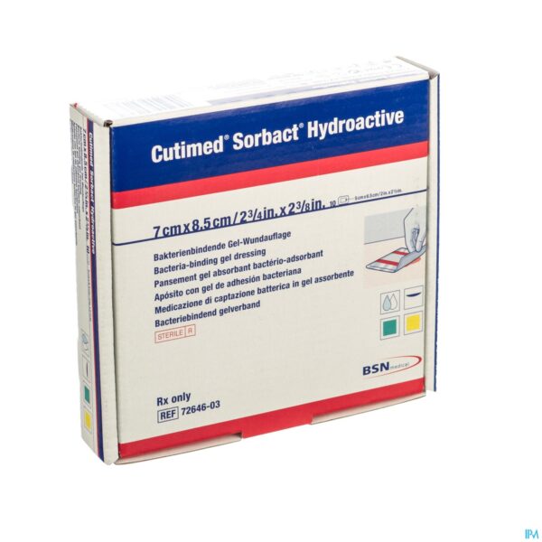 Packshot Cutimed Sorbact Hydroactive 7x 8,5cm 10 7264603