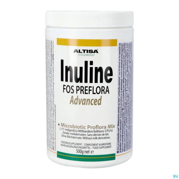 Packshot Altisa Inuline Adv.fos Preflora+proflora Mix 500g