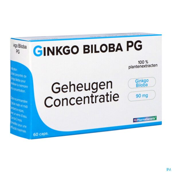 Packshot Gingko Biloba Pg Pharmagenerix Caps 60