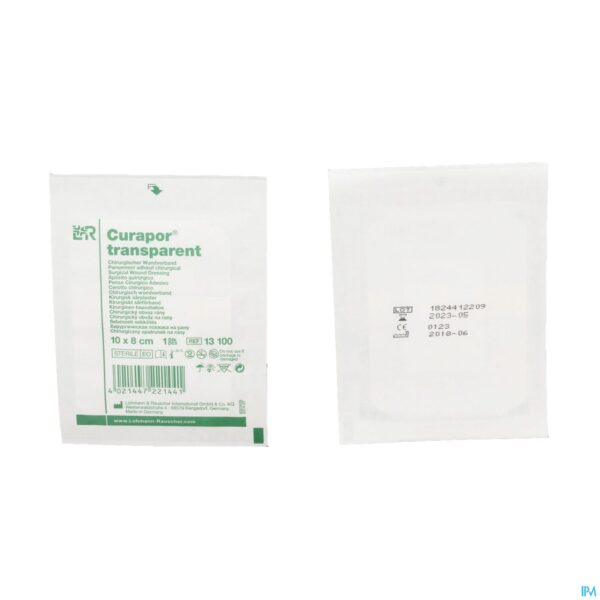 Productshot Curapor Transparant Steriel 10cmx 8cm 5 13100