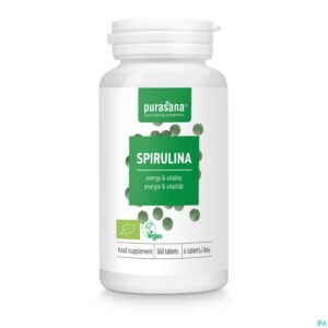 Productshot Purasana Vegan Spirulina 500mg Caps 360 Be-bio-02