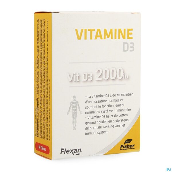 Packshot Fisher Flexan Vit D3 2000 Iu Caps 60