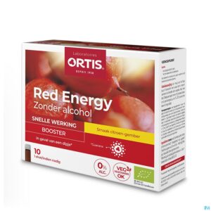 Packshot Ortis Red Energy Citroen Gember Bio Z/alc 10x15ml
