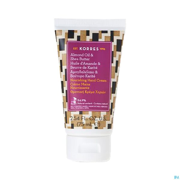 Packshot Korres Kb Handcr Voedend Almond Oil-sheabutter75ml Packshot Korres Kb Handcr Voedend Almond Oil-sheabutter75ml