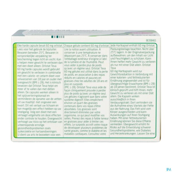 Packshot Orlistat Teva Harde Caps 120 X 60mg
