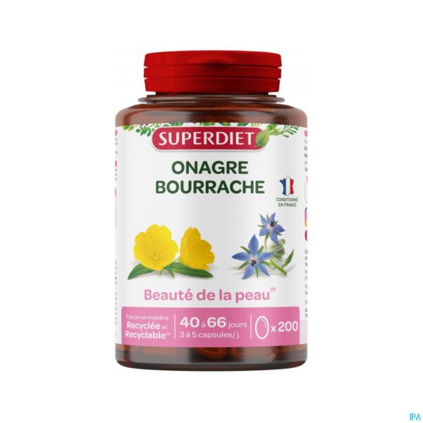 Packshot Superdiet Onagre Bourrache Caps 200