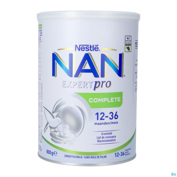 Packshot Nan Expertpro Complete Groeimelk 12-36m Pdr 800g Packshot Nan Expertpro Complete Groeimelk 12-36m Pdr 800g