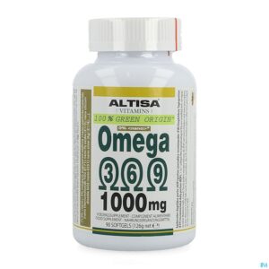 Packshot Altisa Omega 3 6 9 Plantaardig 1000mg Softgels 90
