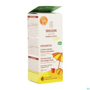 Packshot Weleda Edelweiss Zonnecreme Gevoel.huid Ip50+ 50ml
