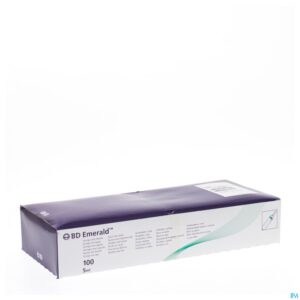 Packshot Bd Emerald Spuit 5ml + Naald 21g 1 1/2 100 307732