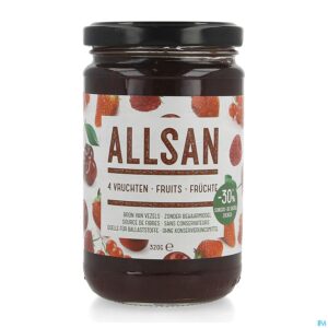Packshot Allsan Broddbeleg 4 Vruchten 320g Revogan