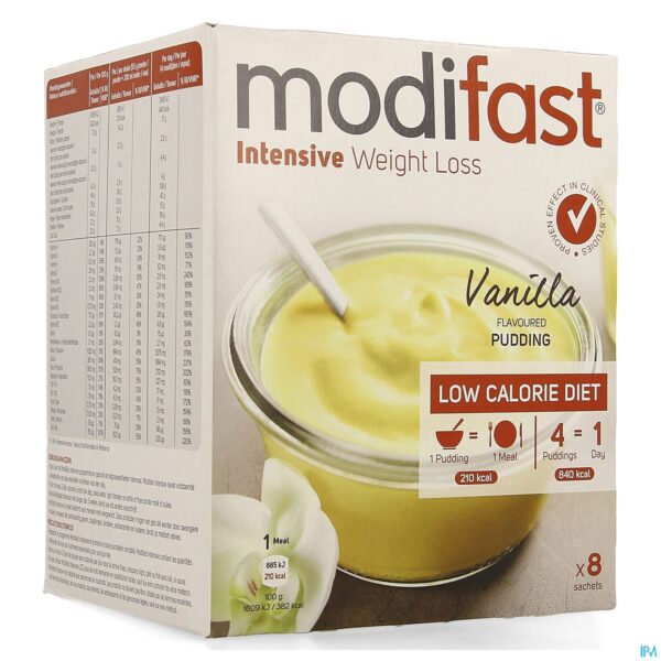 Packshot Modifast Intensive Vanilla Flavoured Pudding 8x55g Packshot Modifast Intensive Vanilla Flavoured Pudding 8x55g