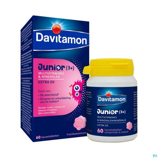 Productshot Davitamon Junior Framboos V1 Comp 60