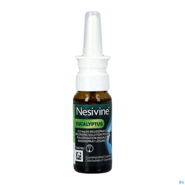 Productshot Nesivine Eucalyptus 0,5mg/ml Neusspray Opl 15ml