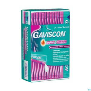 Packshot Gaviscon A/zuur-a/reflux Bosvrucht Susp. Zakje 24