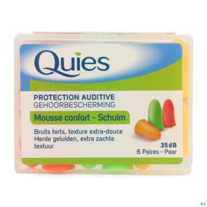 Packshot Quies Oordoppen Schuim Fluo A/lawaai 6 Paar