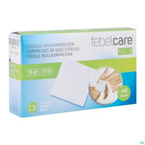 Packshot Febelcare Med1 Steriele Gaaskompres 5,0x5,0cm 40x1
