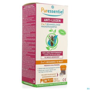 Packshot Puressentiel A/luizen Sh Behand. 2in1 150ml + Kam